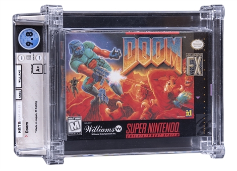 1995 SNES (USA) "Doom FX" Sealed Video Game - WATA 9.8/A+